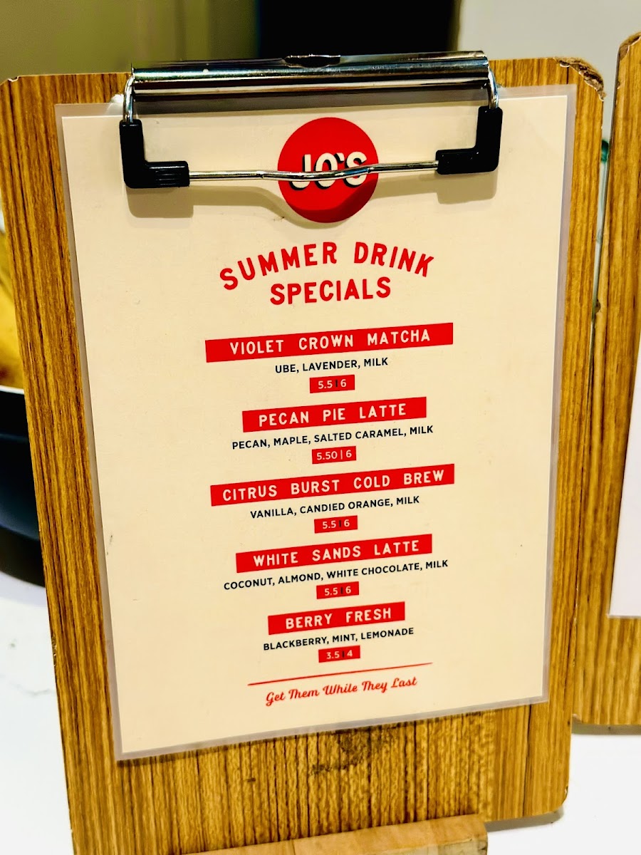 Menu Jo's Coffee – Downtown-4