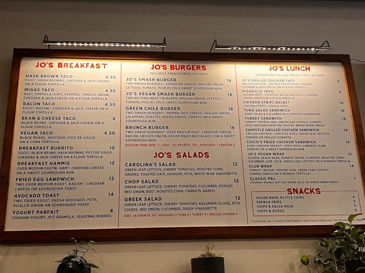 Menu Jo's Coffee – Downtown-5