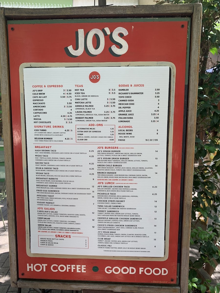 Menu Jo's Coffee – Downtown-8