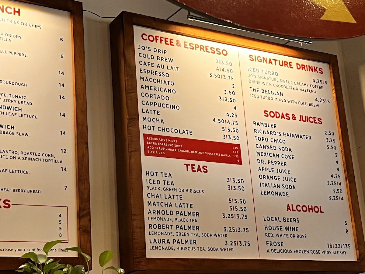 Menu Jo's Coffee – Downtown-9
